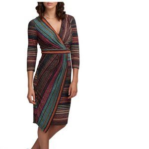 Boston Proper Metallic Sheath Dress striped